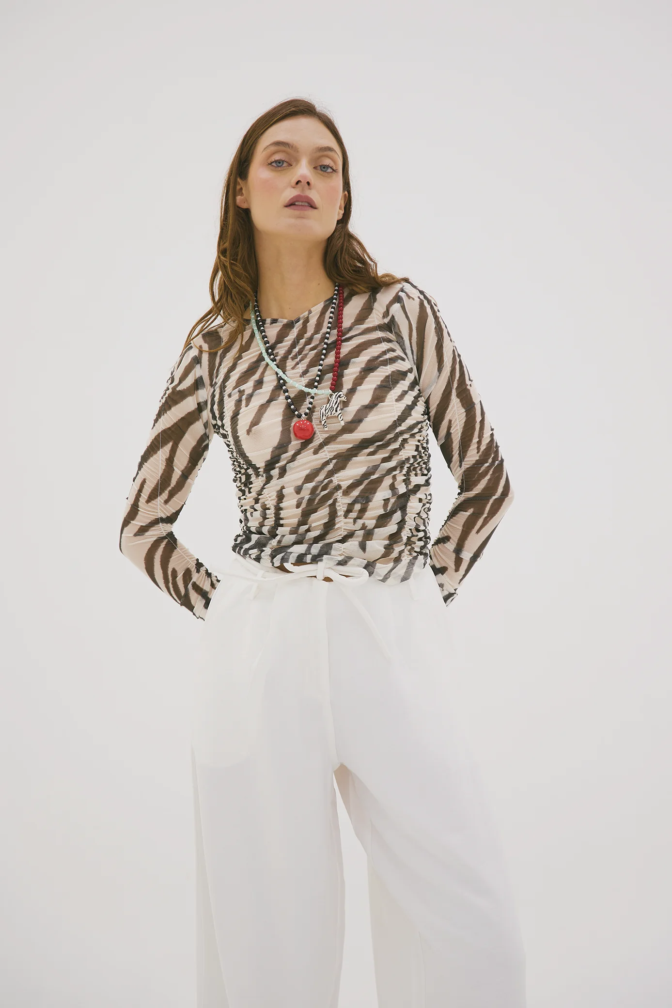 Striped Mesh Sweater 