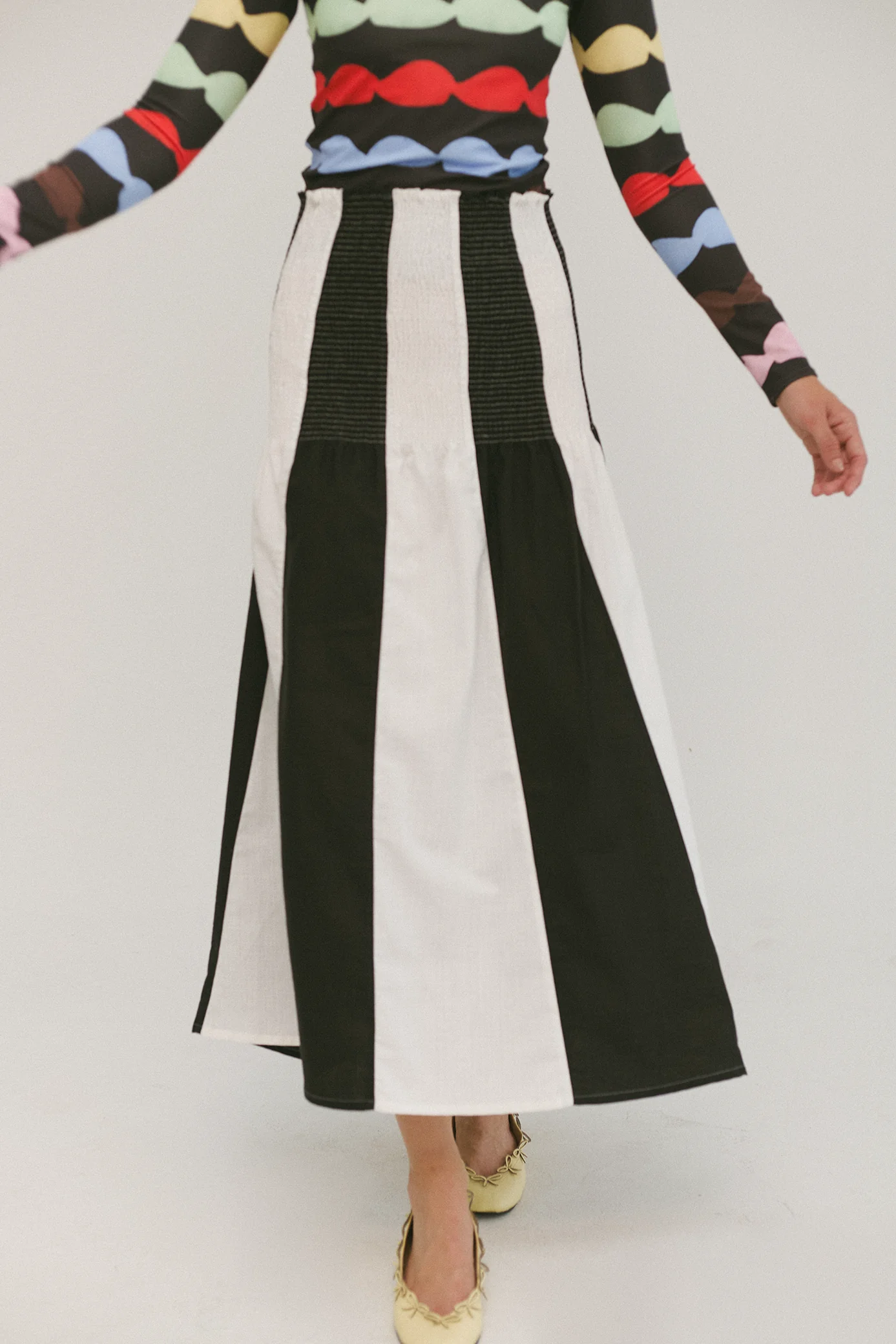Bicolor Shirred Skirt - Image 2