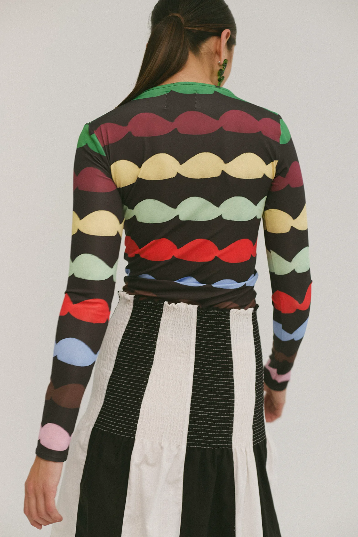 Bicolor Shirred Skirt - Image 5