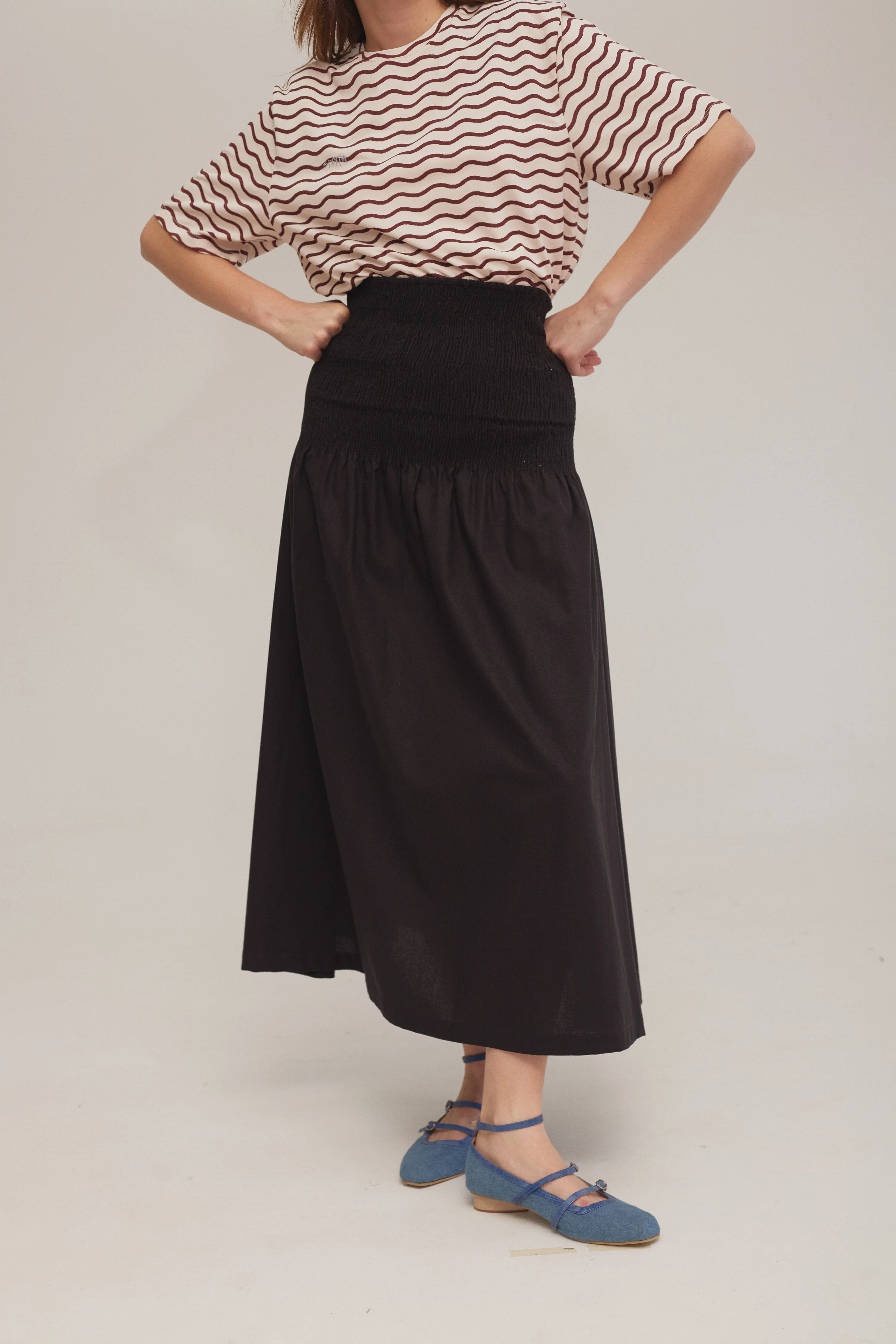 Black Shirred Skirt  - Image 3