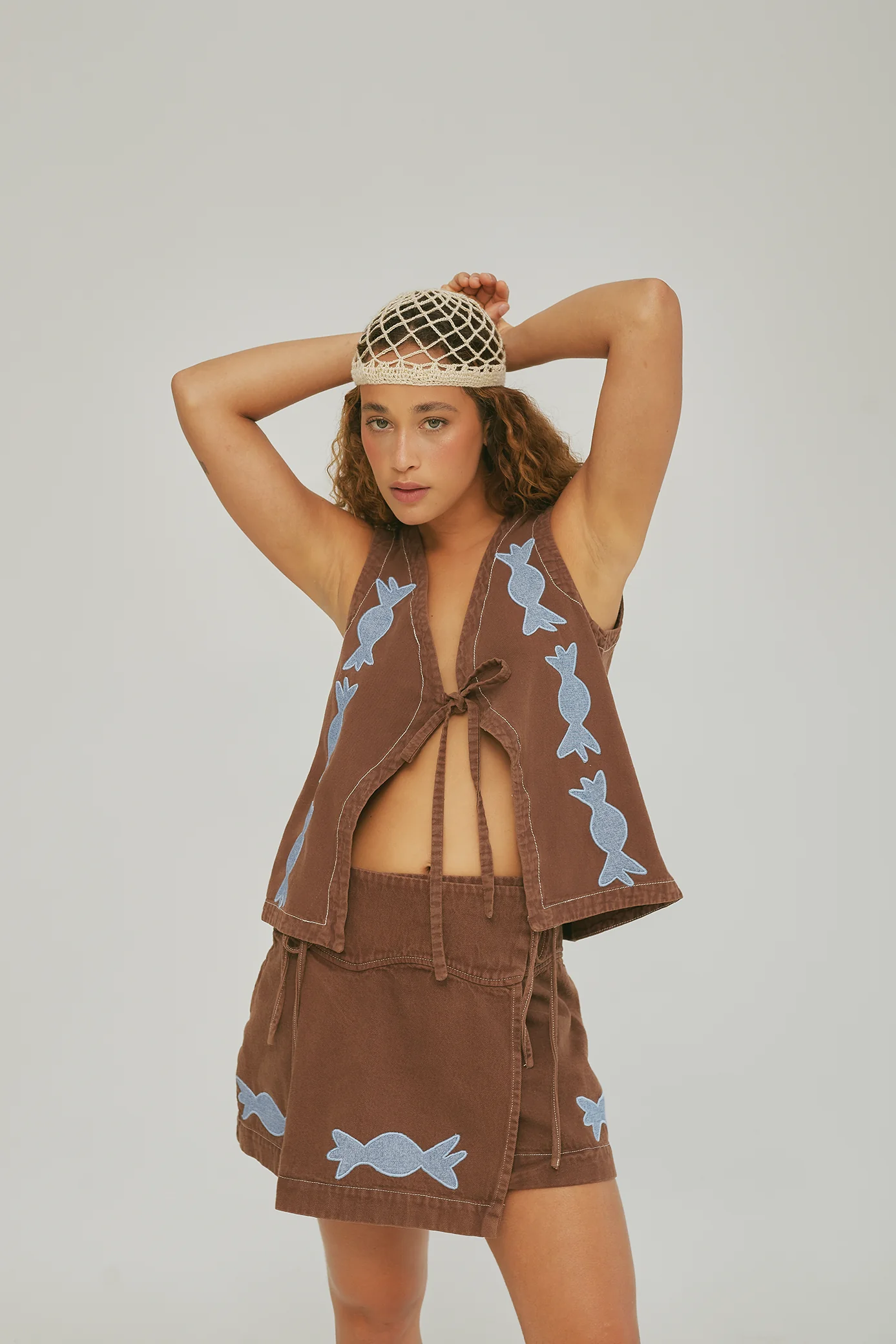 Chocolate Wrap Mini Skirt - Image 5