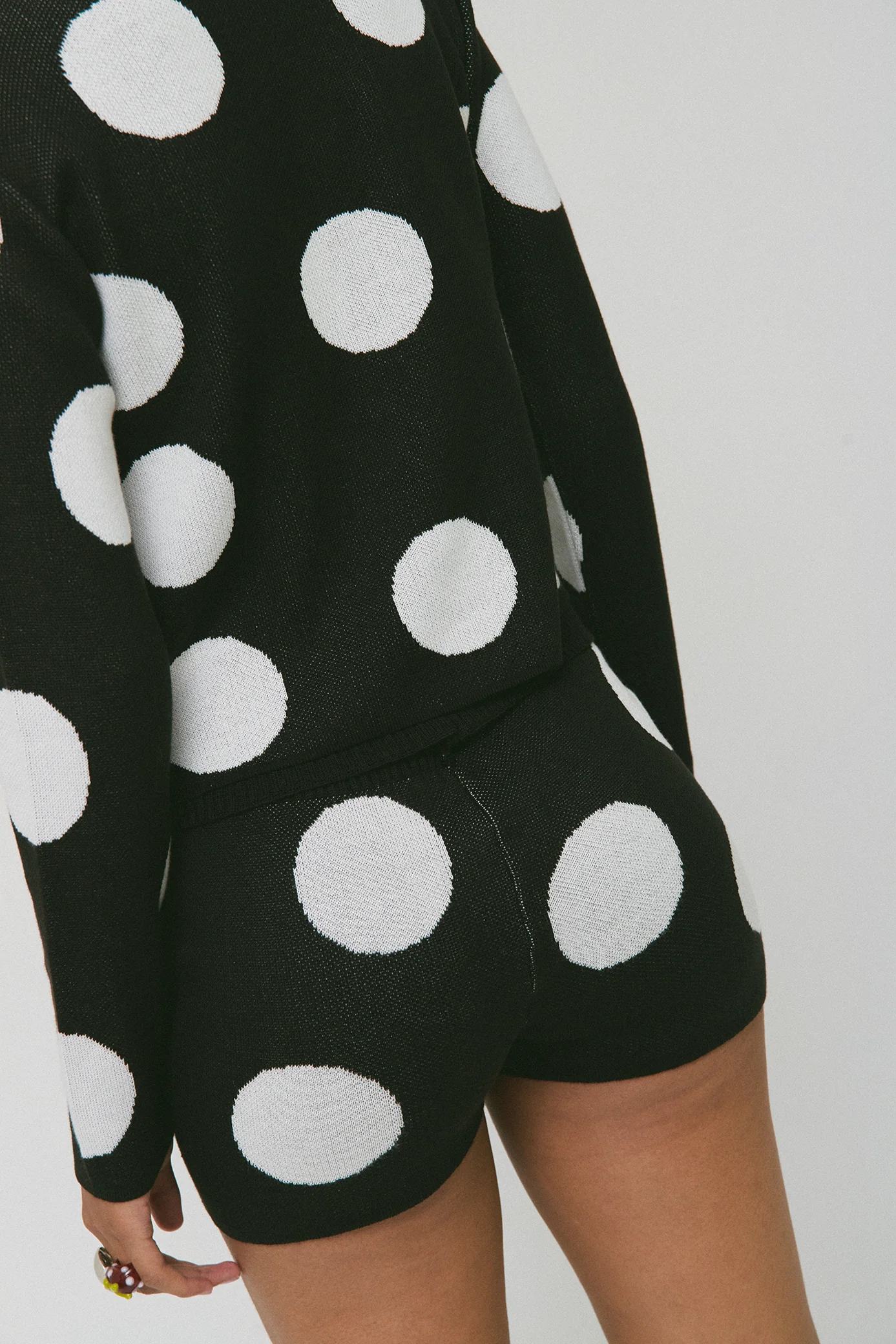 Polka Dot Stamp Mini Shorts  - Image 6