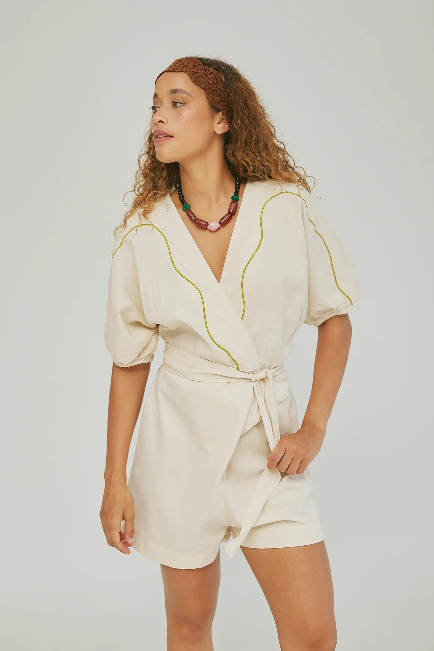 Ivory Wrap Jumpsuit - Image 3