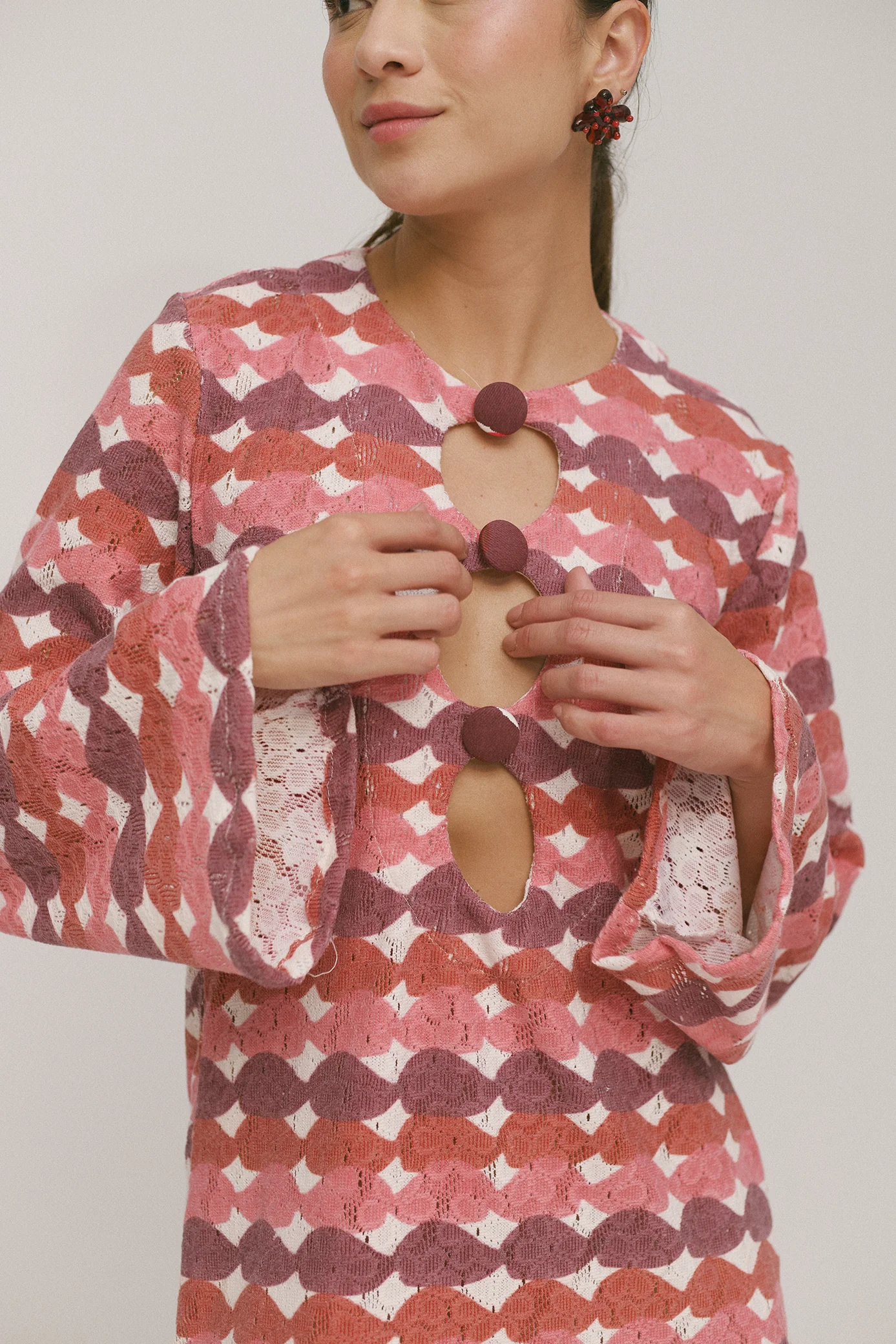 Red Glazed Holiday Dress - Image 3